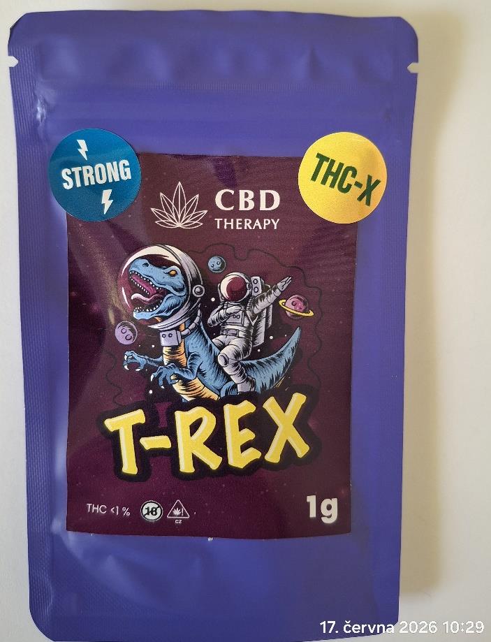 Bylinný výrobek určený ke kouření CBD THERAPY T-REX THC-X, STRONG, 1 g Výrobce/země: Fotografie č. 1
